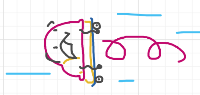 A panel from Running Duos, episode four of the Board Boards object show by Furretwalk/WalkingFurret.